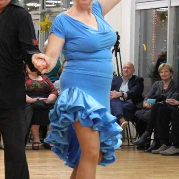 Blue Asymmetrical Latin Two-Pic - Picture 4 of 6